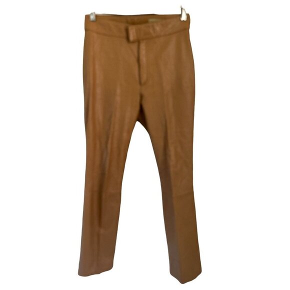Rem Gordon Pants - Vintage Rem Gordon Faux Leather Pants Beige Strait Cut Size 4